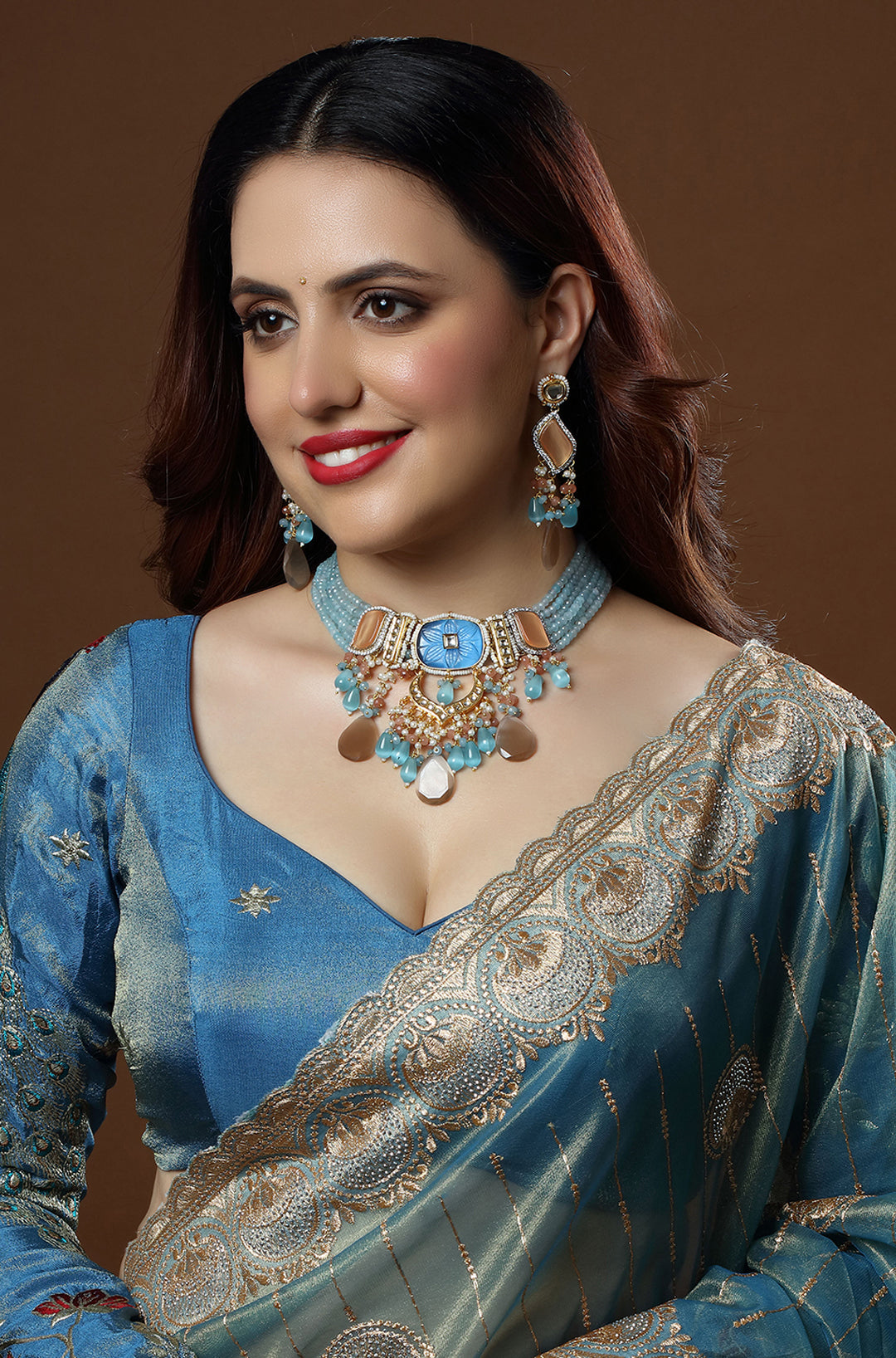 Azure Bloom Choker Necklace