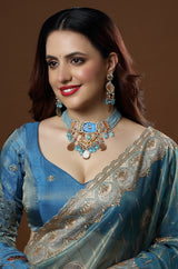 Azure Bloom Choker Necklace
