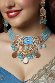 Azure Bloom Choker Necklace