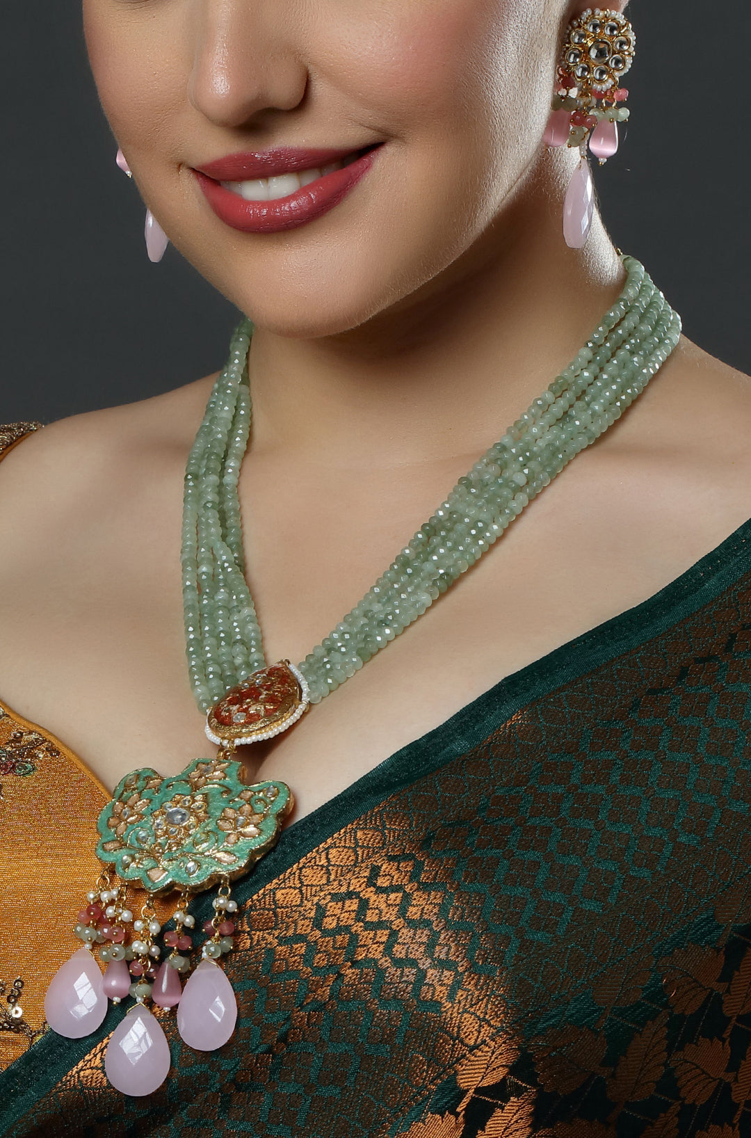 Roseate Pearls & Kundan Ensemble Necklace