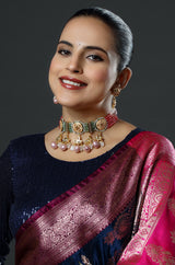 The Rosy Mint Mughal Choker Necklace