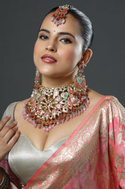 The Gulabi Gardens Bridal Ensemble Necklace