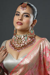 The Gulabi Gardens Bridal Ensemble Necklace