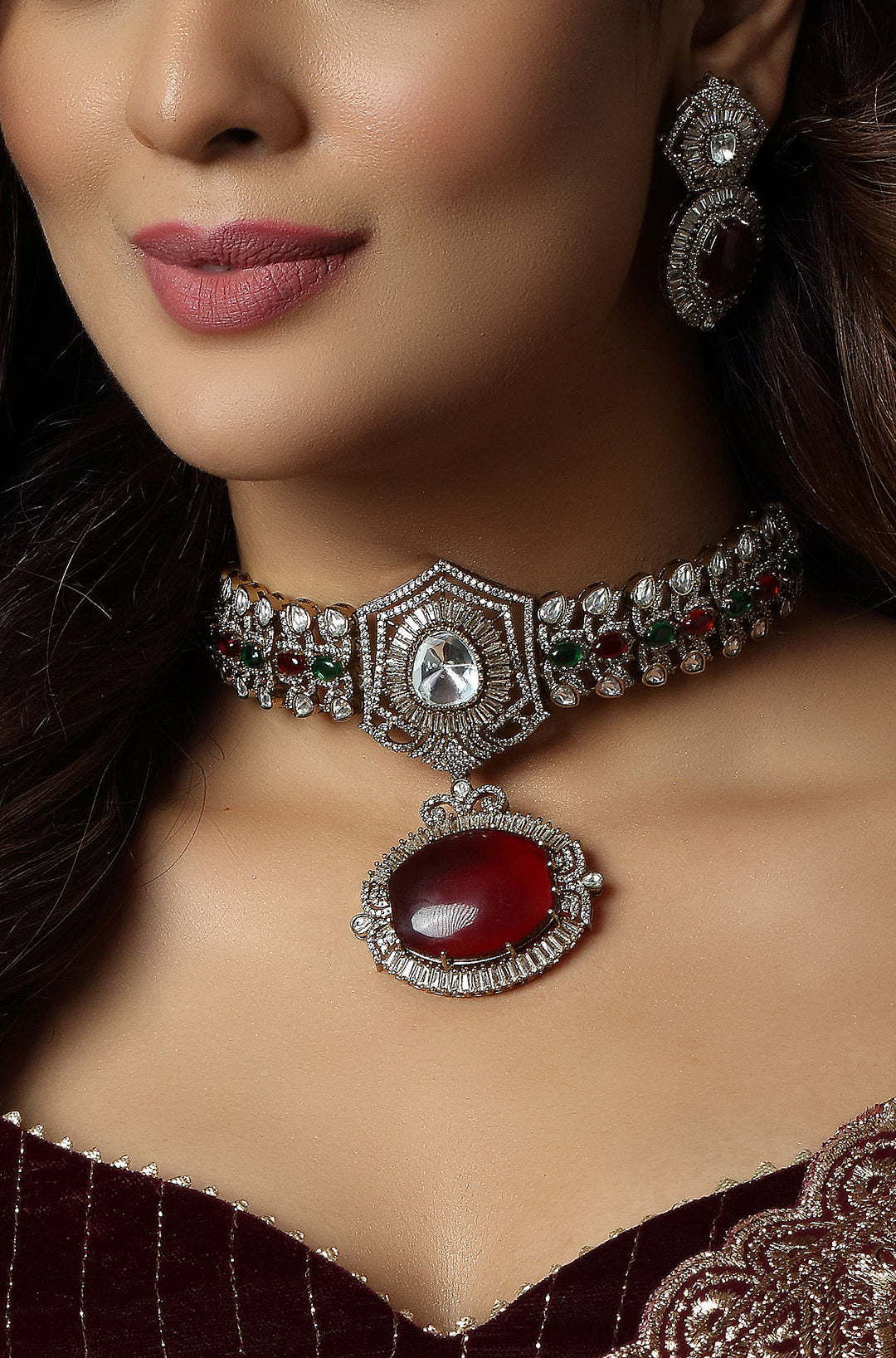 Imperial Scarlet Ensemble Necklace