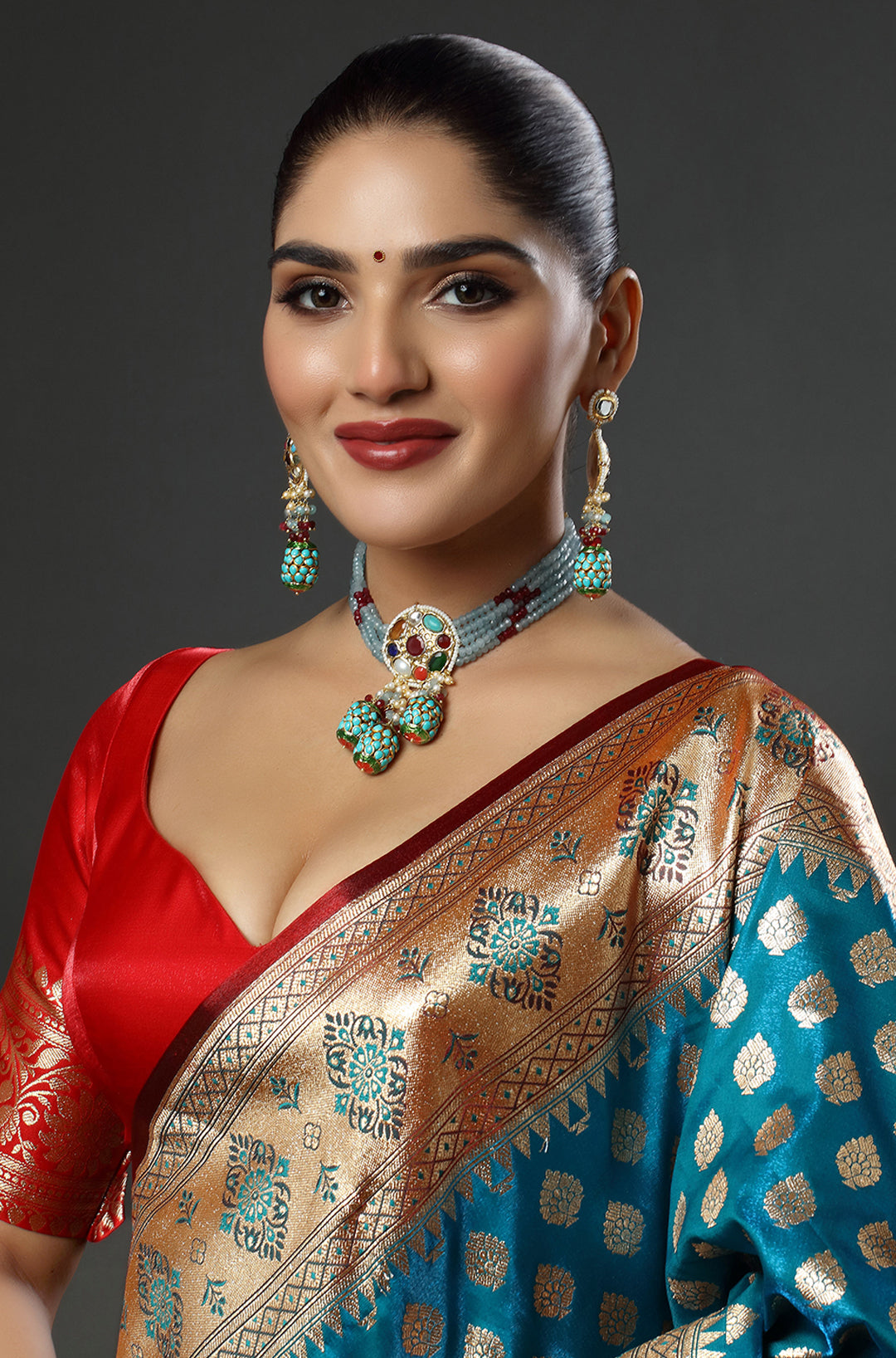 The Azure Oasis Kundan Choker Necklace