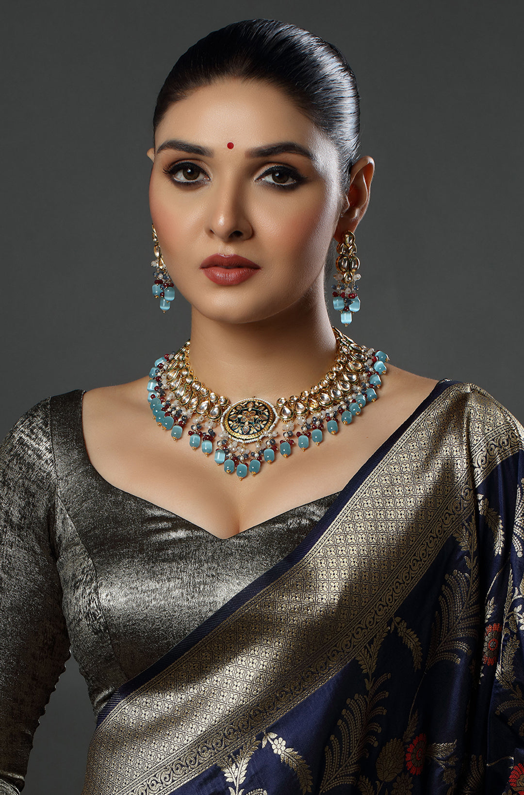 The Sky & Ruby Kundan Collar Necklace