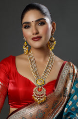 Jadau & Meenakari Work with Polki Bead Layered Necklace