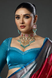 The Strawberry Mint Kundan Statement Choker Necklace