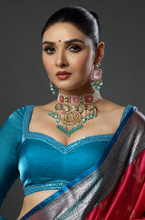 The Strawberry Mint Kundan Statement Choker Necklace