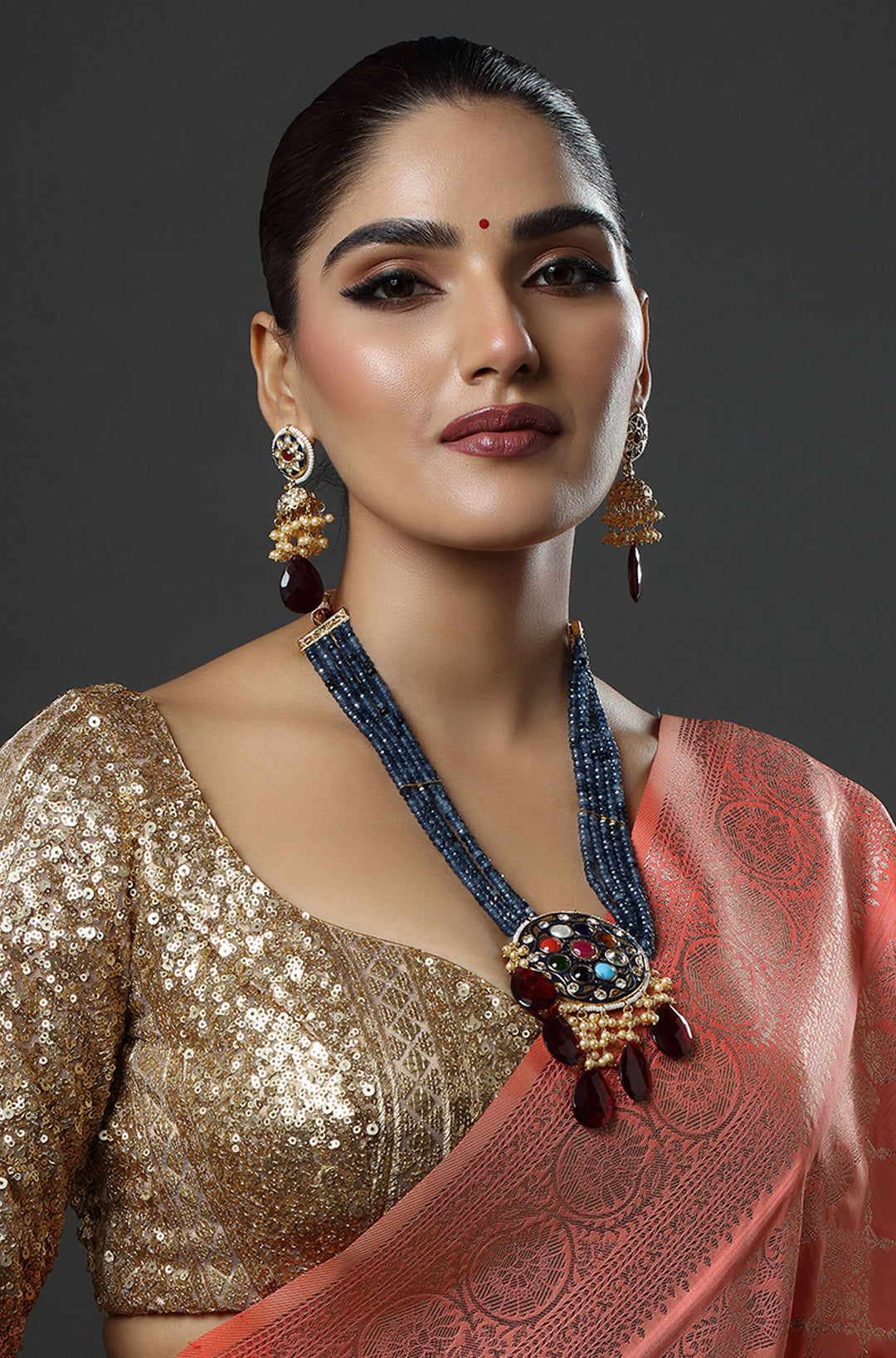 Royal Indigo Array Necklace