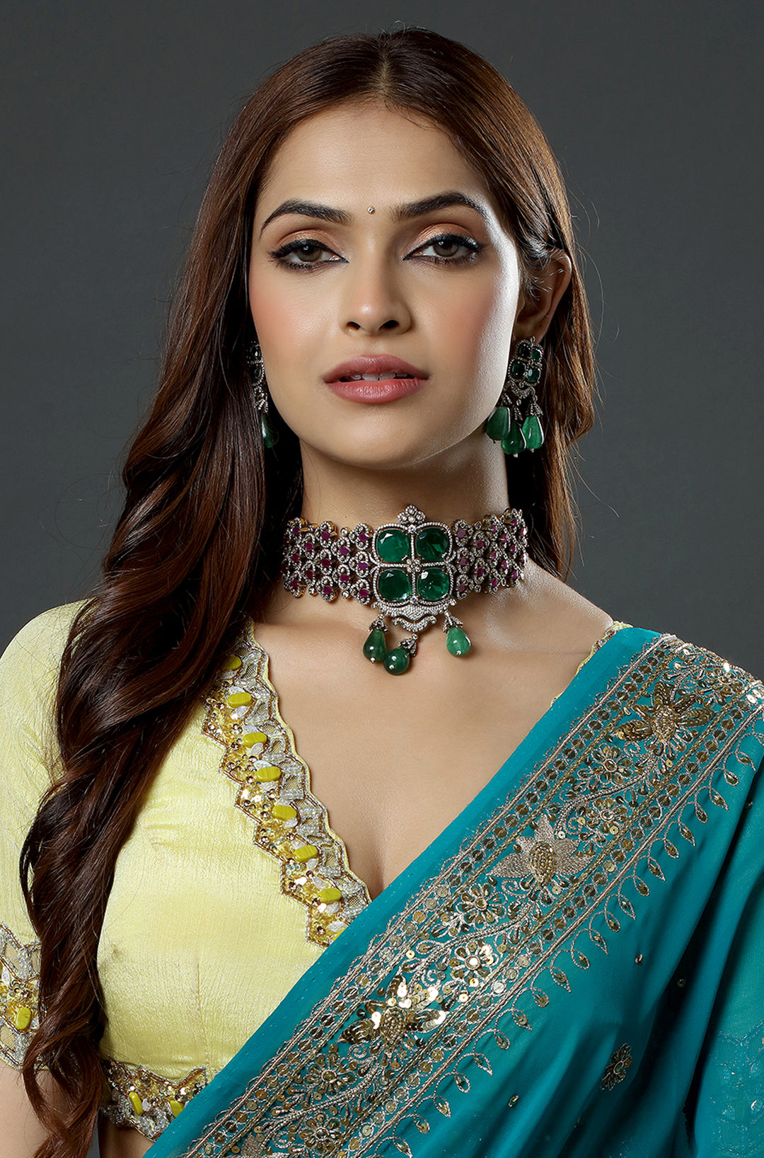 Victorian Emerald Doublet Choker Set