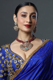 Ruby Radiance Kundan Statement Choker Set with Emerald Accent