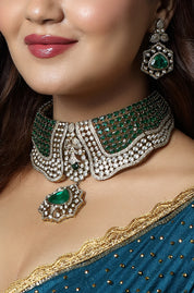 Emerald Royale Polki Collar Choker Set