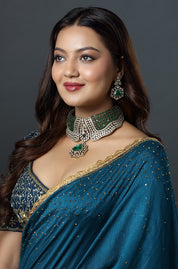 Emerald Royale Polki Collar Choker Set