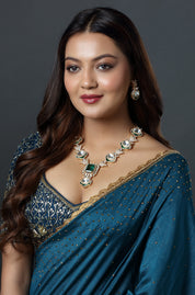 Emerald Polki Elegance Link Necklace Set