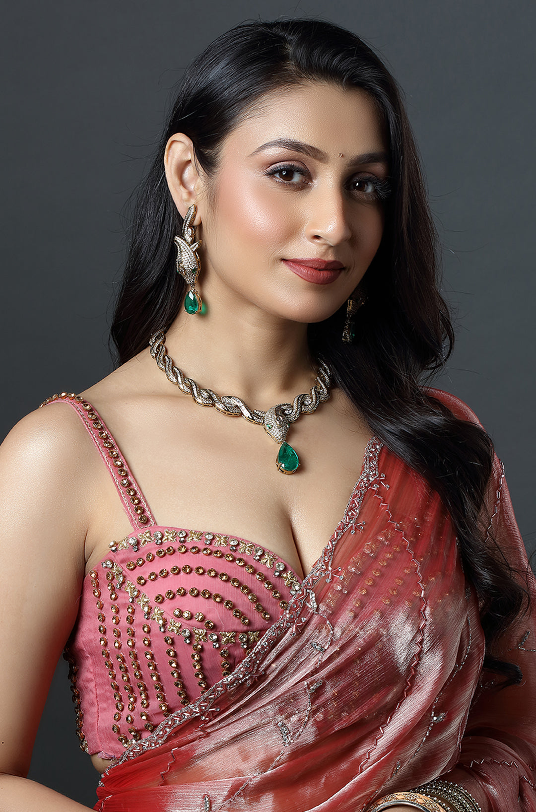 Emerald Serpent Luxe Necklace Set
