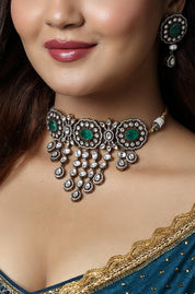 Emerald Noor Polki Cascade Choker Set
