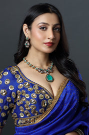Emerald Flora Luxe Statement Necklace Set
