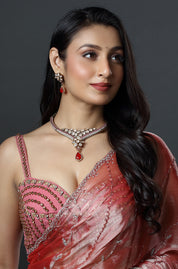 Ruby Drop Polki Elegance Necklace Set