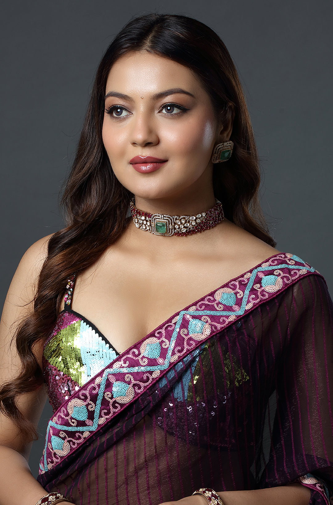 Ruby Emerald Regalia Polki Choker Set