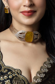Amber Aura Geometric Luxe Choker