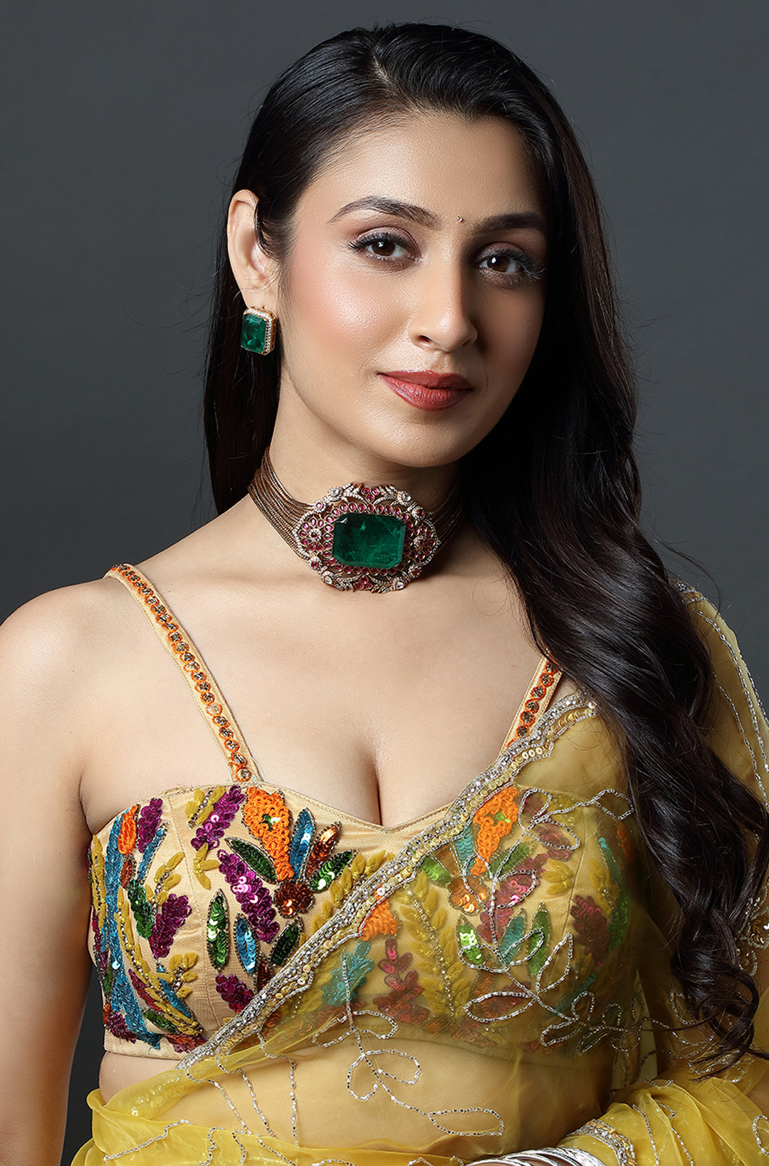 Regal Emerald Ruby Polki Statement Choker