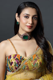 Regal Emerald Ruby Polki Statement Choker