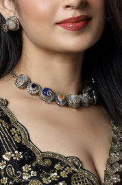 Midnight Sapphire Polki Link Choker