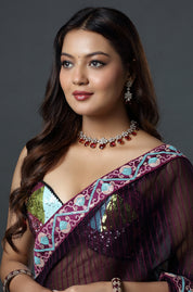 Crimson Bloom Diamond-Style Necklace Set