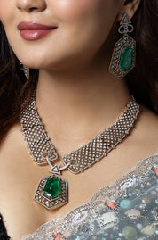 Emerald Prism Luxe Collar Necklace Set
