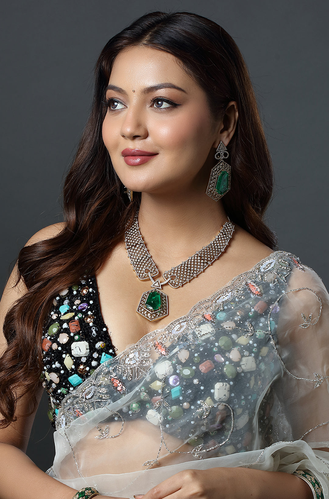 Emerald Prism Luxe Collar Necklace Set