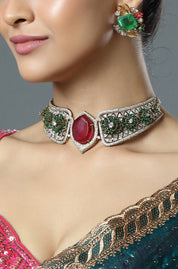 Ruby Emerald Royale Polki Choker