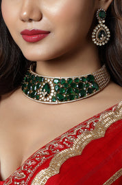 Emerald Luxe Kundan Choker Set