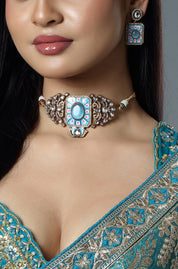 Azure Enamel Vintage Choker Set