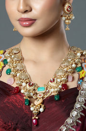 Heritage Multicolor Temple Necklace Set