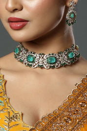 Emerald Crystal Luxe Choker Set
