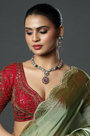 Multistone Regal Drop Necklace Set