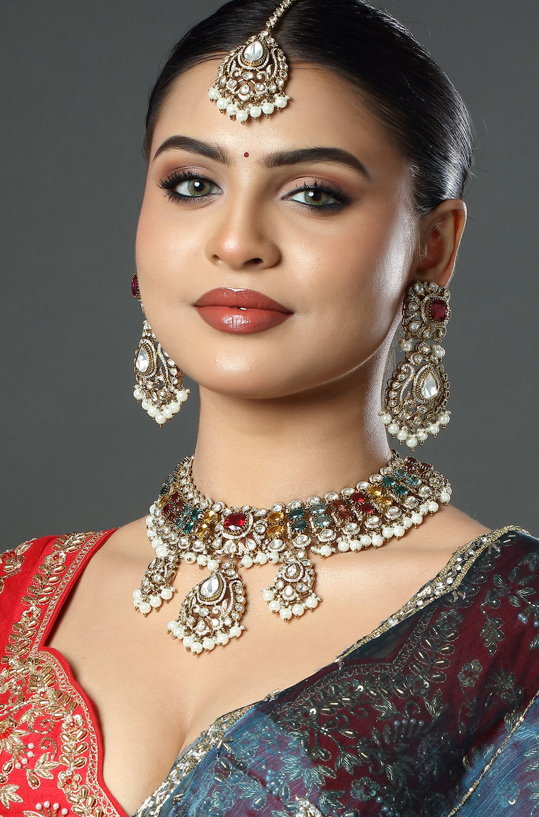 Royal Polki Multicolor Bridal Choker Set