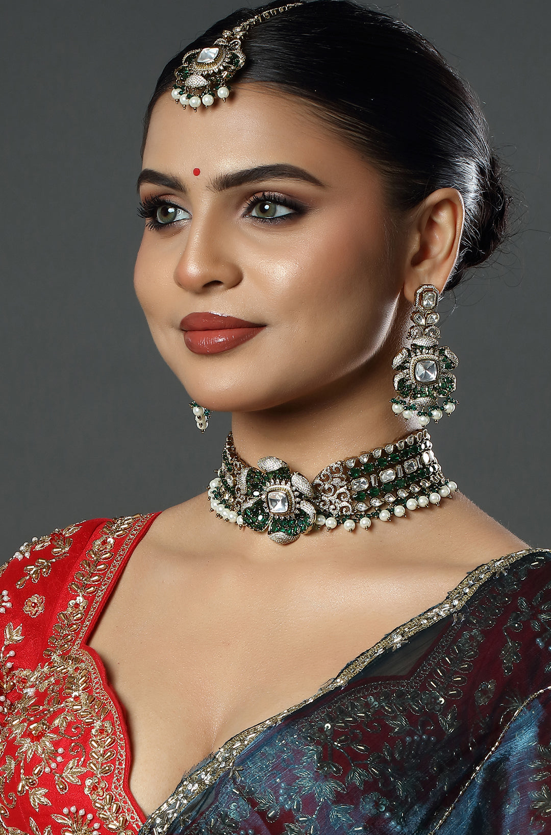 Emerald Polki Heritage Choker Set