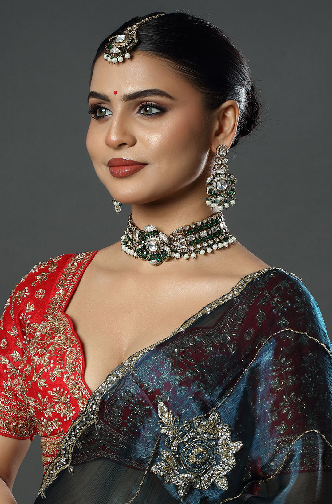 Emerald Polki Heritage Choker Set