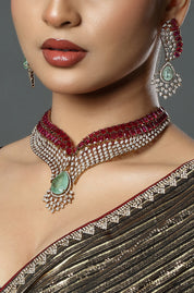 Ruby Crystal Elegance Choker Set