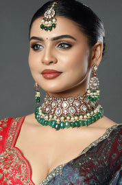 Emerald Polki Bridal Choker Set