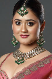 Emerald Kundan Bridal Choker Set