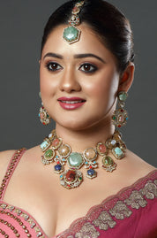 Pastel Multistone Bridal Choker Set