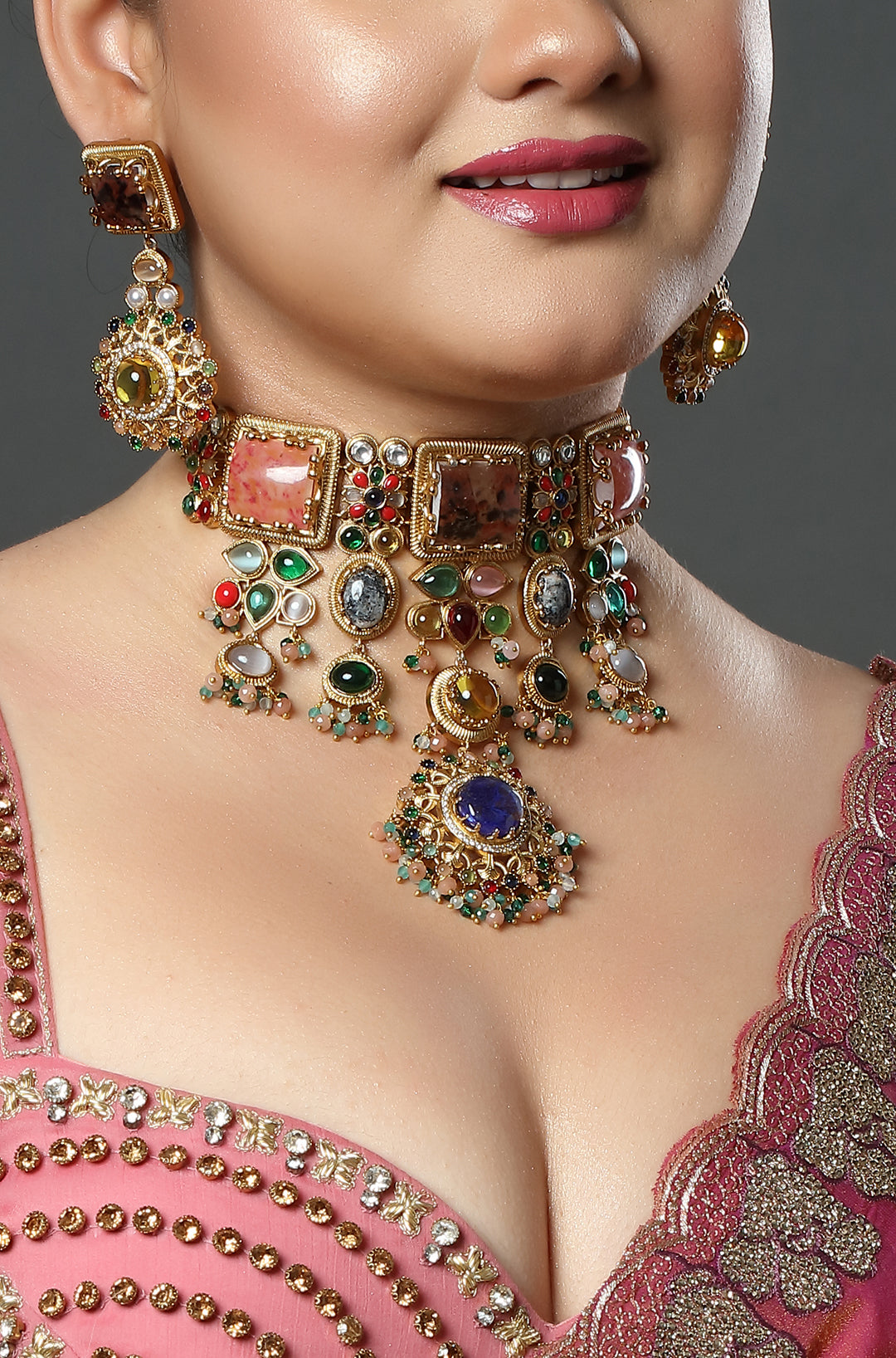 Heritage Multistone Drop Choker Set