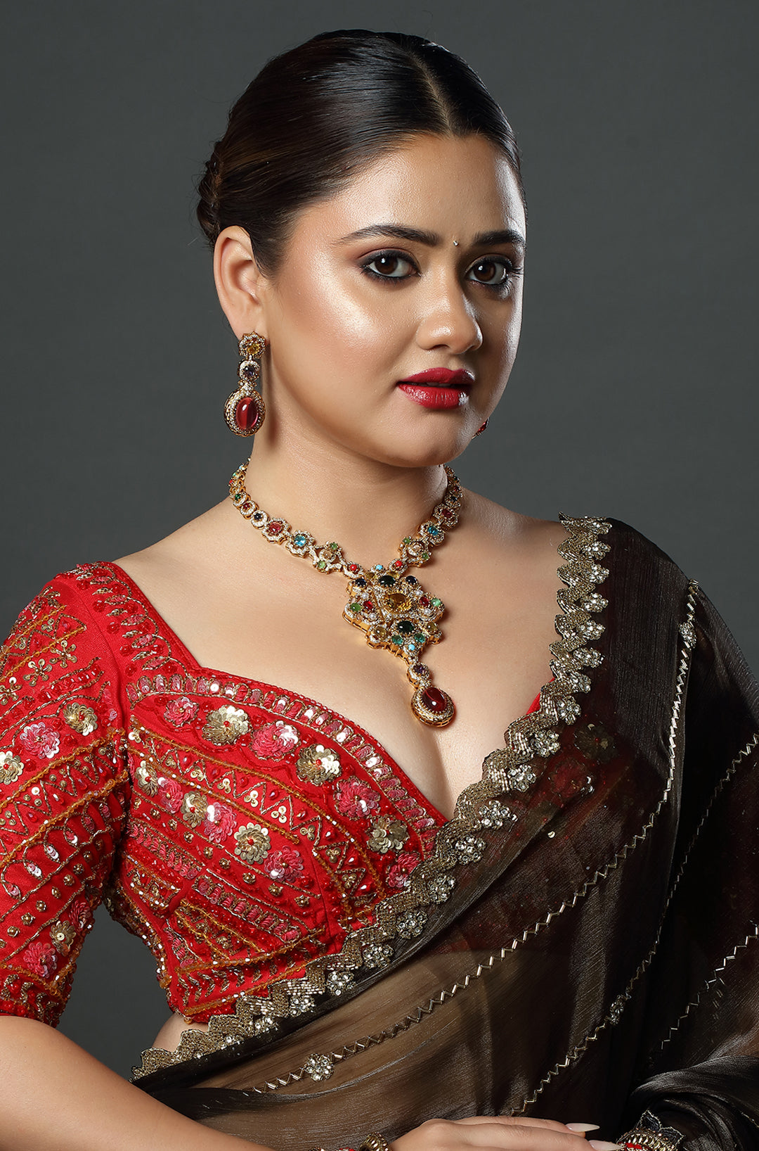 Classic Multistone Pendant Necklace Set