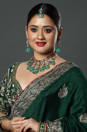 Emerald Drop Kundan Choker Set