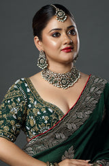 Emerald Pearl Floral Polki Choker Set