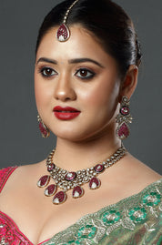 Ruby Teardrop Polki Choker Set