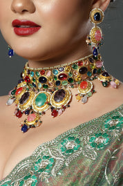 Navratna Heritage Statement Choker Set